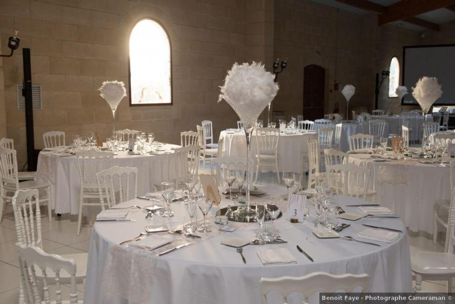 Décoration de mariage plumes