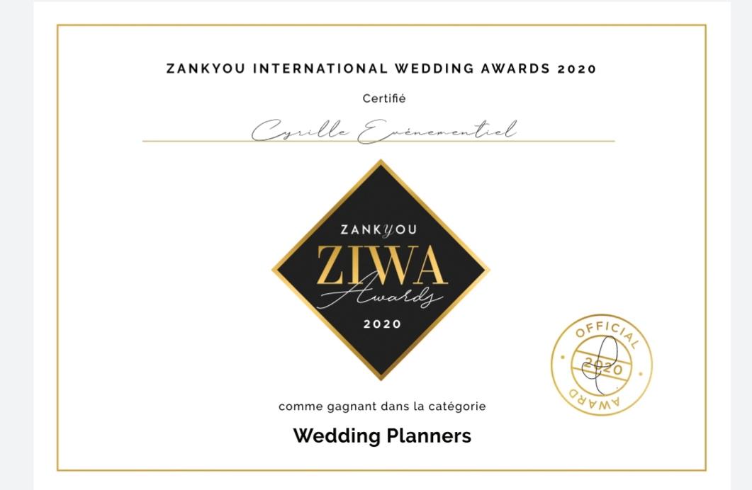 Awards 2020, Cyrille Evénementiel