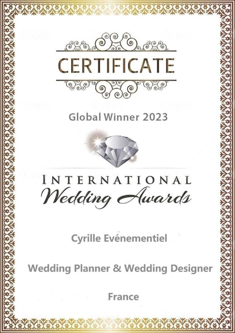 Cyrille evenementiel 2023 global round certificate copy